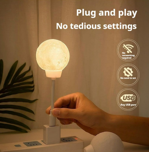 Lampara Luz Led Luna Con Usb